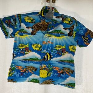 Vibrant Ocean-Themed Shirt & Short Made in Hawaii- Size 2